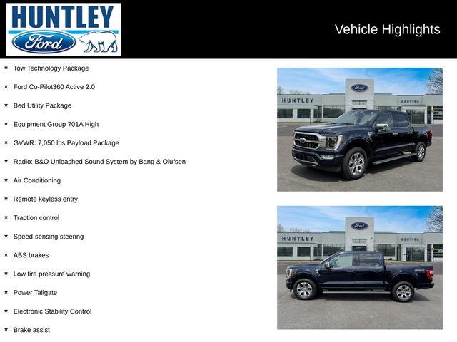 Used 2022 Ford F-150 Platinum with VIN 1FTFW1E88NFB00347 for sale in Huntley, IL