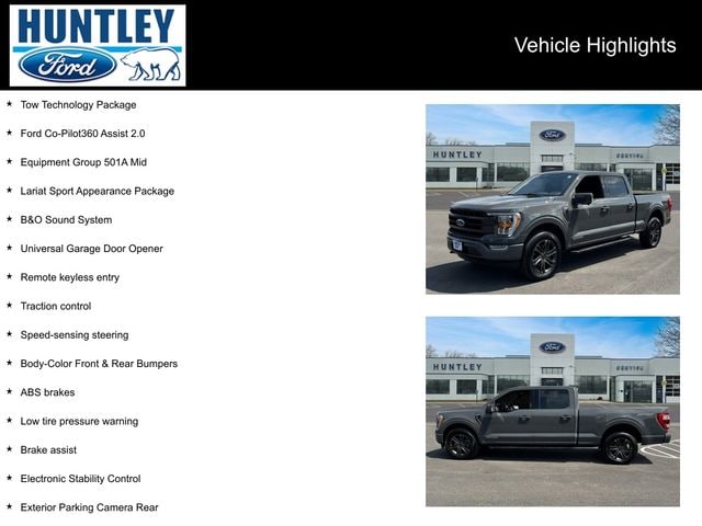 Certified 2021 Ford F-150 Lariat with VIN 1FTFW1ED4MFA74325 for sale in Huntley, IL