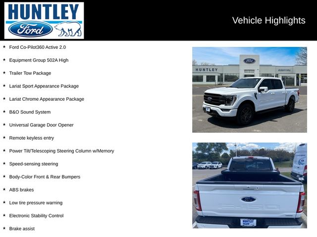 Certified 2022 Ford F-150 Lariat with VIN 1FTEW1EP2NFB15400 for sale in Huntley, IL