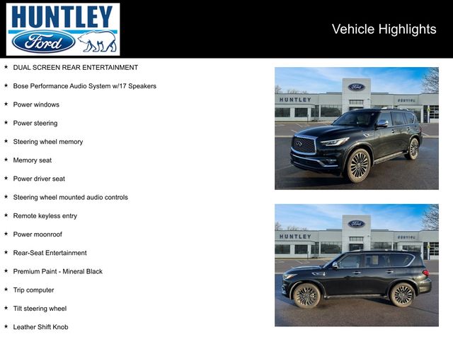 Used 2023 INFINITI QX80 Sensory 4WD with VIN JN8AZ2BE9P9303917 for sale in Huntley, IL