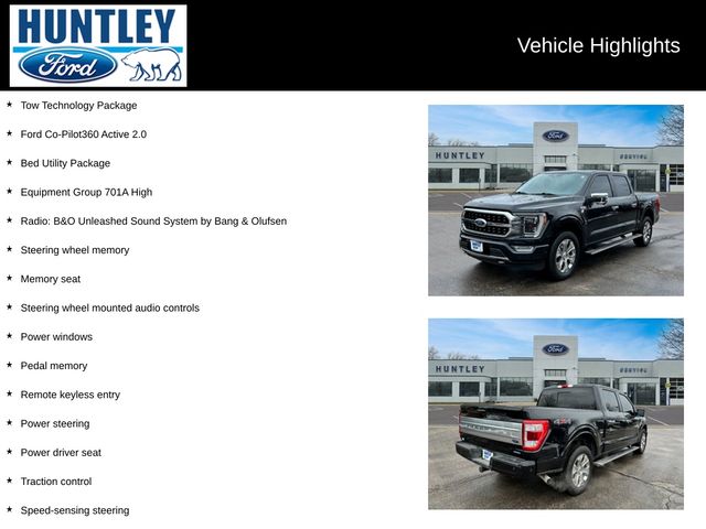 Certified 2022 Ford F-150 Platinum with VIN 1FTFW1E85NFB49070 for sale in Huntley, IL