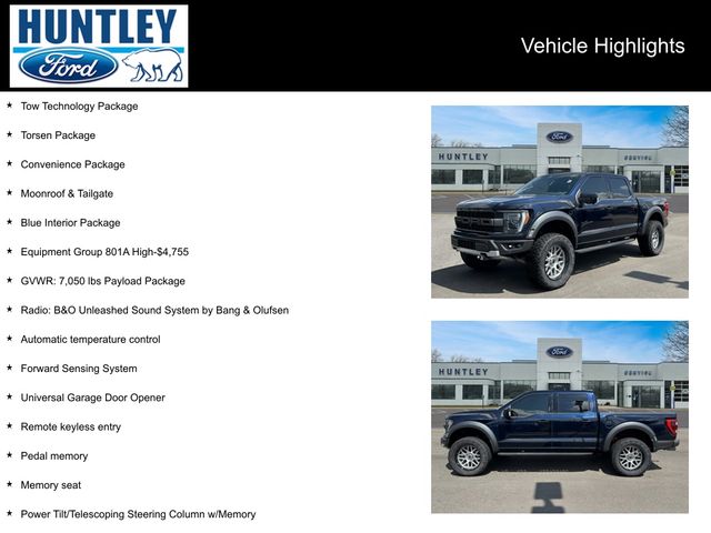 Used 2022 Ford F-150 Raptor with VIN 1FTFW1RG4NFA95570 for sale in Huntley, IL