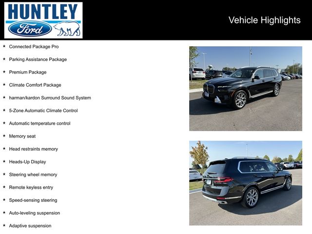 Used 2024 BMW X7 40i with VIN 5UX23EM09R9S52490 for sale in Huntley, IL