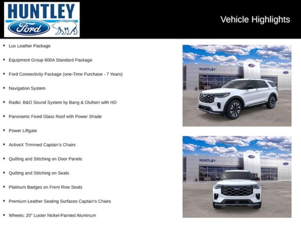 New 2026 Ford Explorer Platinum SUV