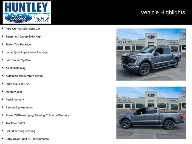 Certified 2023 Ford F-150 Lariat with VIN 1FTFW1E8XPFC34294 for sale in Huntley, IL