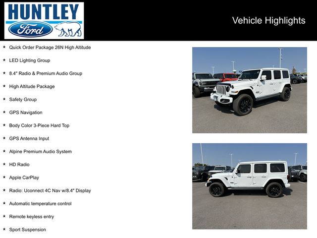 Used 2021 Jeep Wrangler Unlimited High Altitude with VIN 1C4HJXEM6MW831168 for sale in Huntley, IL