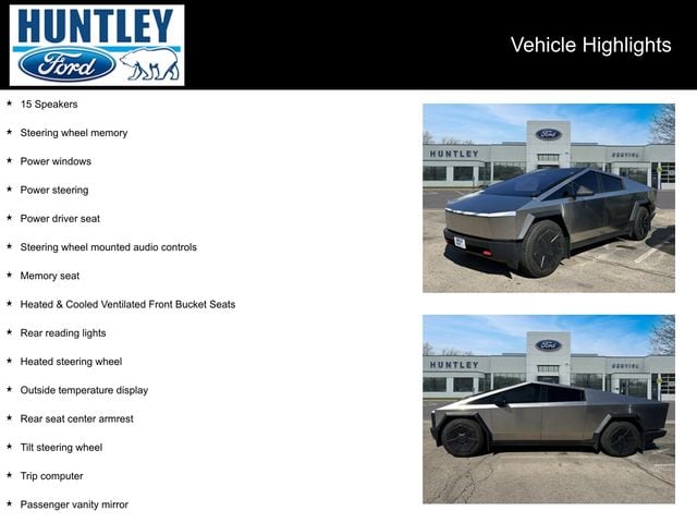 Used 2025 Tesla Cybertruck Base with VIN 7G2CEHED3SA061012 for sale in Huntley, IL