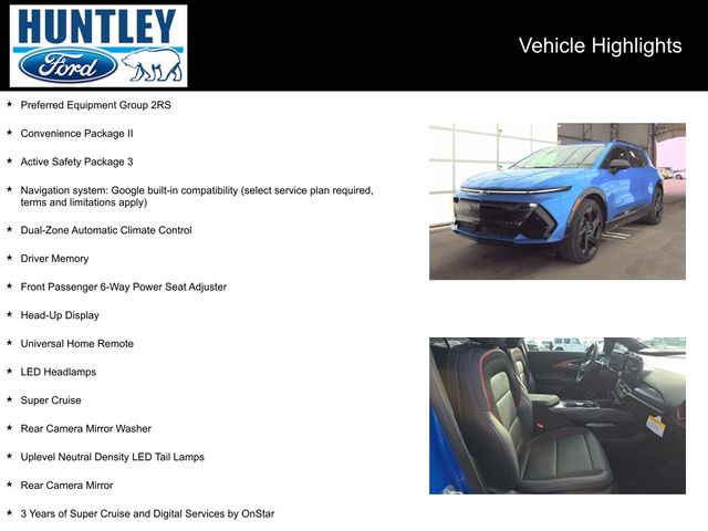 Used 2025 Chevrolet Equinox EV RS with VIN 3GN7DSRR8SS160758 for sale in Huntley, IL