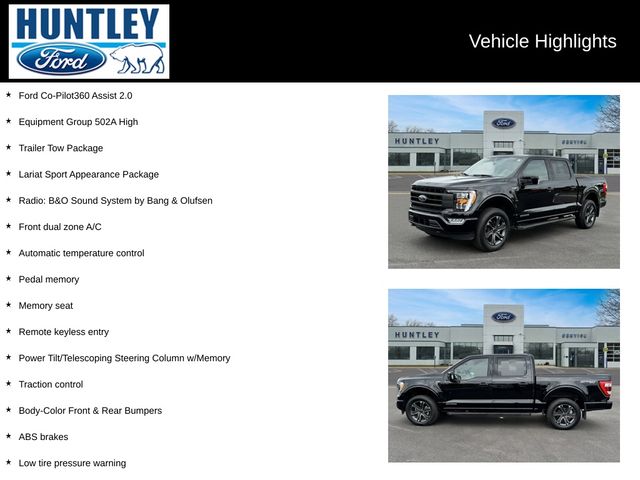 Certified 2023 Ford F-150 Lariat with VIN 1FTFW1ED0PFA82393 for sale in Huntley, IL