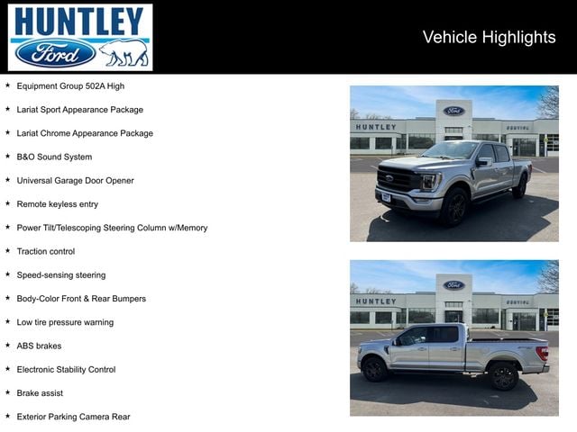 Certified 2022 Ford F-150 Lariat with VIN 1FTFW1E8XNKD71093 for sale in Huntley, IL