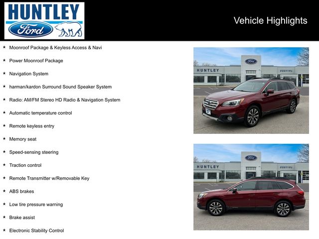 Used 2015 Subaru Outback Limited with VIN 4S4BSALC1F3244435 for sale in Huntley, IL