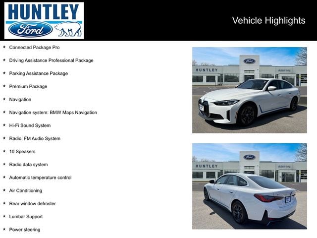 Used 2024 BMW i4 Base with VIN WBY83FB01RFT18289 for sale in Huntley, IL