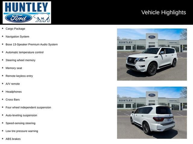 Used 2023 Nissan Armada Platinum with VIN JN8AY2CD0P9695257 for sale in Huntley, IL