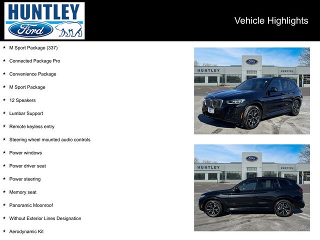 Used 2024 BMW X3 30i with VIN 5UX53DP02R9W60512 for sale in Huntley, IL