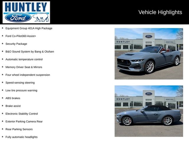 Certified 2024 Ford Mustang GT Premium with VIN 1FAGP8FF3R5110390 for sale in Huntley, IL