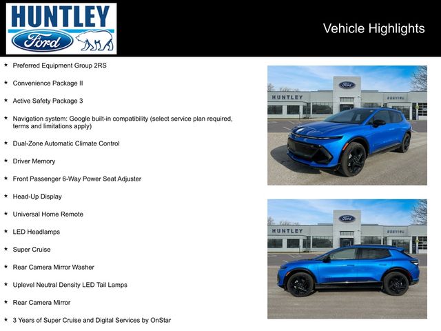 Used 2025 Chevrolet Equinox EV RS with VIN 3GN7DSRR8SS160758 for sale in Huntley, IL