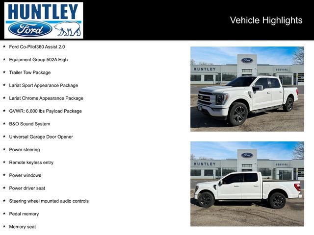 Certified 2021 Ford F-150 Lariat with VIN 1FTEW1EP5MFA95674 for sale in Huntley, IL
