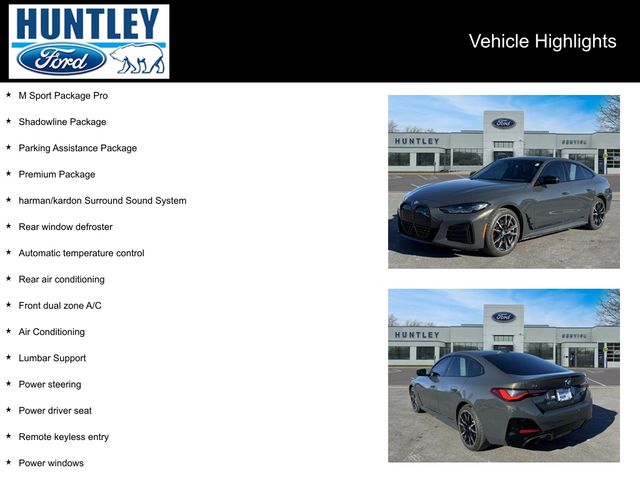 Used 2024 BMW i4 Base with VIN WBY33AW05RFS14072 for sale in Huntley, IL