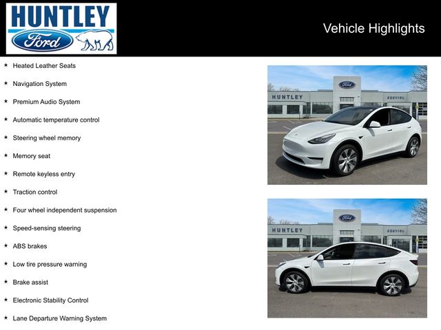 Used 2021 Tesla Model Y Long Range with VIN 5YJYGDEE0MF244460 for sale in Huntley, IL