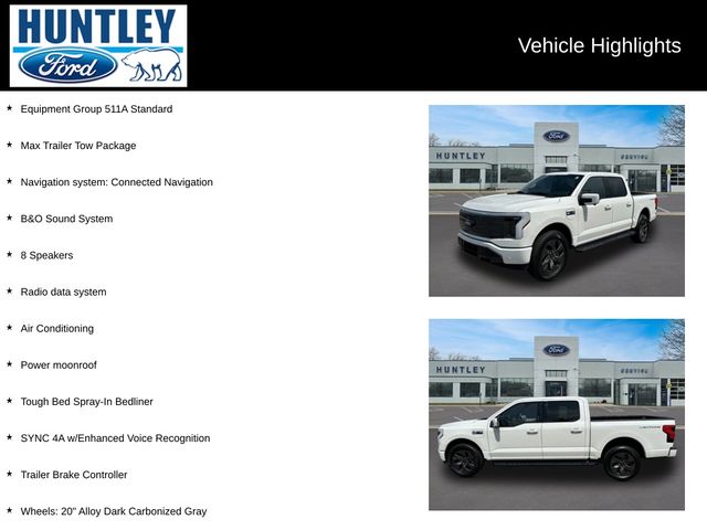 Used 2024 Ford F-150 Lightning Lariat with VIN 1FTVW5L78RWG03007 for sale in Huntley, IL