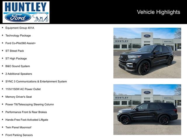 Used 2022 Ford Explorer ST with VIN 1FM5K8GC8NGB78554 for sale in Huntley, IL