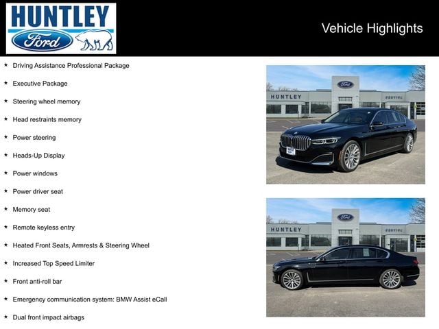 Used 2021 BMW 7 Series 750i with VIN WBA7U2C0XMCF73597 for sale in Huntley, IL