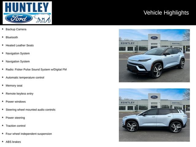 Used 2023 Fisker Ocean One with VIN VCF1ZBU25PG005665 for sale in Huntley, IL