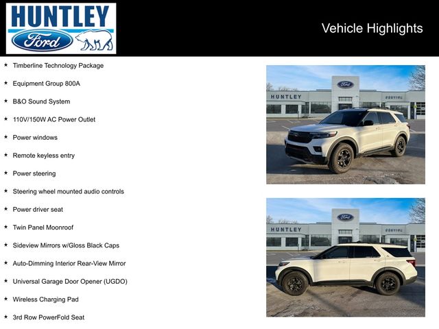 Certified 2024 Ford Explorer TIMBERLINE with VIN 1FMSK8JHXRGA09245 for sale in Huntley, IL