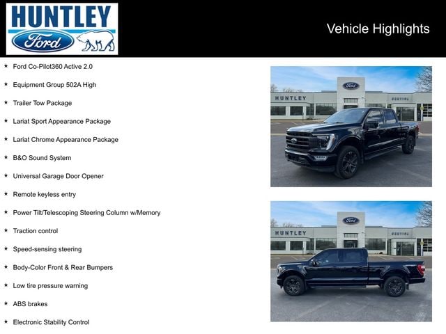 Used 2022 Ford F-150 Lariat with VIN 1FTFW1E87NKE41424 for sale in Huntley, IL