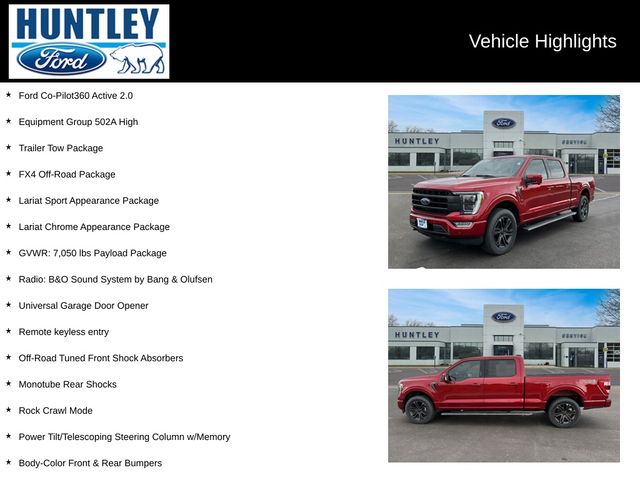 Used 2022 Ford F-150 Lariat with VIN 1FTFW1E8XNFA35940 for sale in Huntley, IL