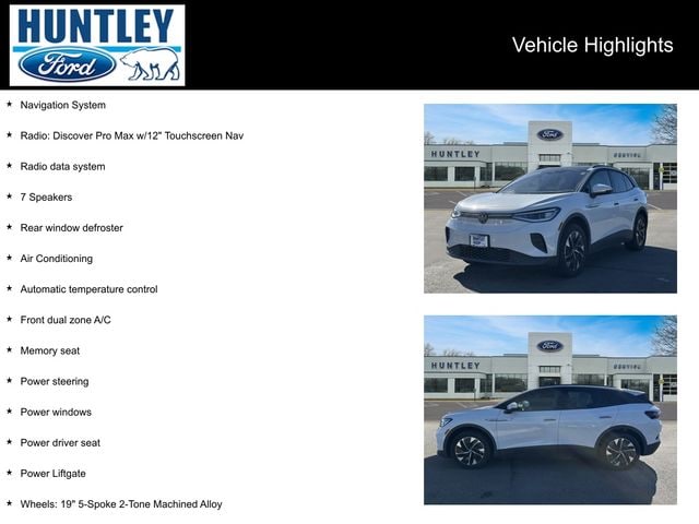 Used 2022 Volkswagen ID.4 PRO S with VIN WVGGNPE22NP068832 for sale in Huntley, IL