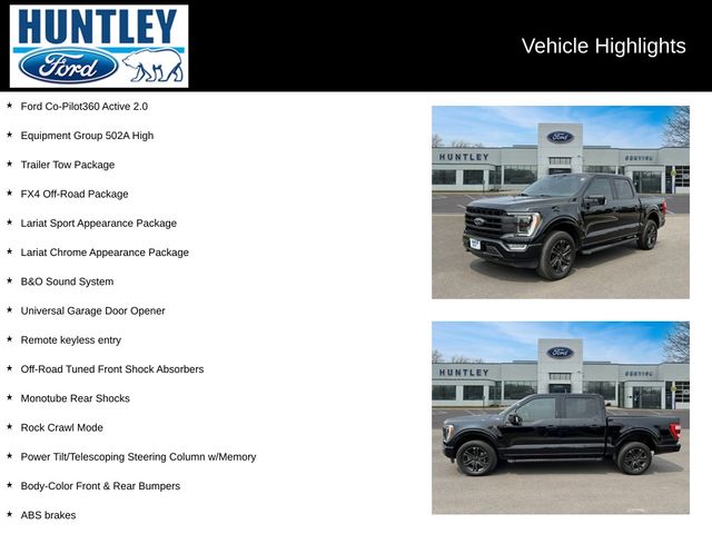 Certified 2022 Ford F-150 Lariat with VIN 1FTEW1EP1NFA32539 for sale in Huntley, IL