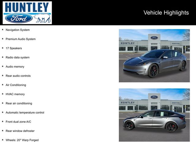 Used 2024 Tesla Model 3 Performance with VIN 5YJ3E1ET7RF845661 for sale in Huntley, IL