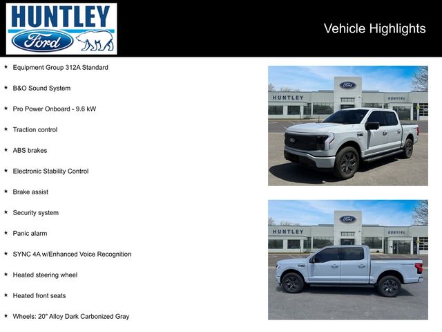 Used 2024 Ford F-150 Lightning Flash with VIN 1FTVW3L72RWG03296 for sale in Huntley, IL