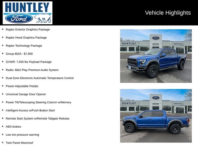 Certified 2018 Ford F-150 Raptor with VIN 1FTFW1RG4JFB12359 for sale in Huntley, IL