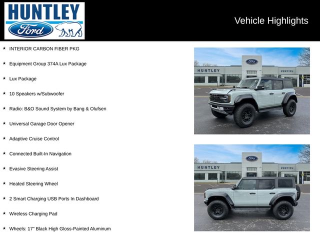 Certified 2023 Ford Bronco 4-Door Raptor with VIN 1FMEE5JR7PLB42478 for sale in Huntley, IL