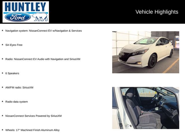 Used 2025 Nissan Leaf SV PLUS with VIN 1N4CZ1CV8SC559223 for sale in Huntley, IL
