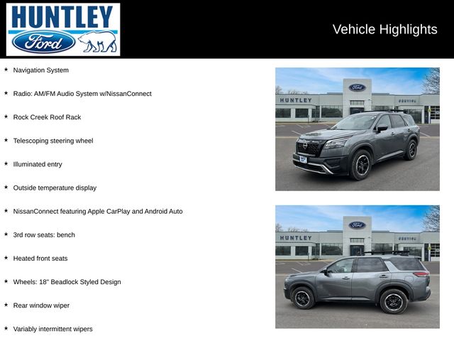 Used 2023 Nissan Pathfinder Rock Creek with VIN 5N1DR3BD4PC227799 for sale in Huntley, IL