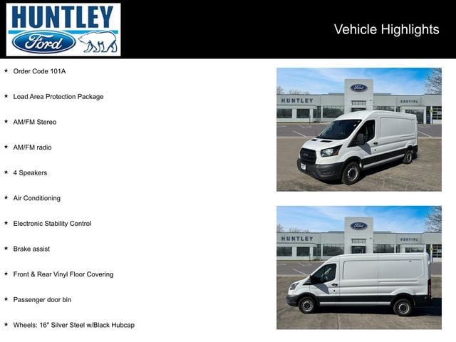 Used 2020 Ford Transit Van Base with VIN 1FTBR1CG5LKA03501 for sale in Huntley, IL