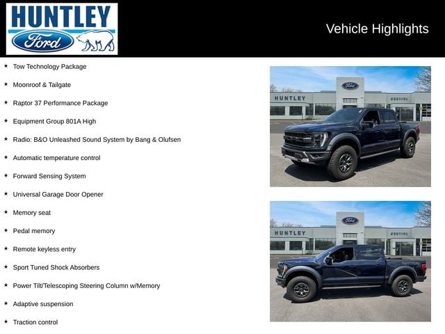 Certified 2022 Ford F-150 Raptor with VIN 1FTFW1RG5NFA96503 for sale in Huntley, IL