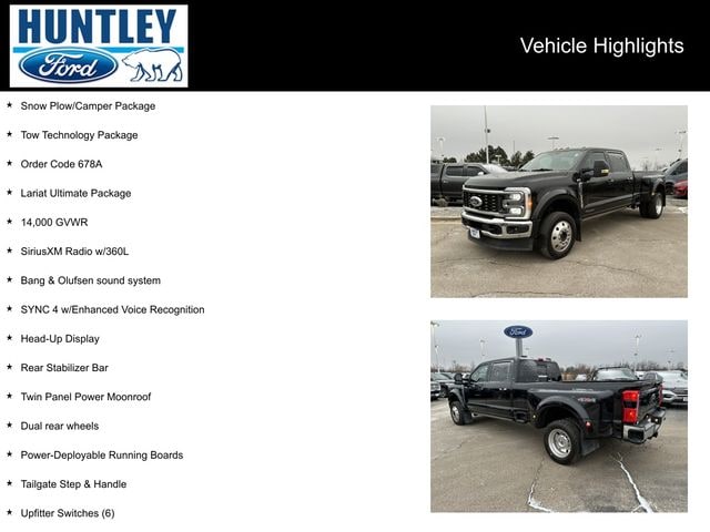 Certified 2023 Ford F-450 Super Duty Lariat with VIN 1FT8W4DT9PED21979 for sale in Huntley, IL