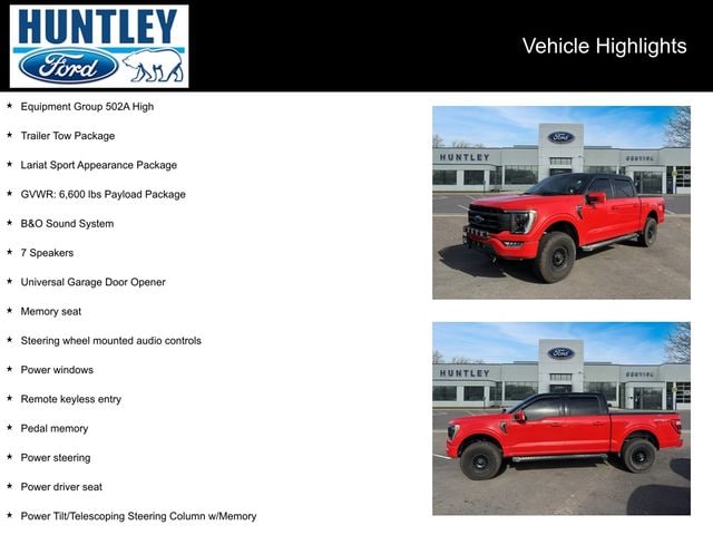 Certified 2022 Ford F-150 Lariat with VIN 1FTEW1EP1NKE68735 for sale in Huntley, IL