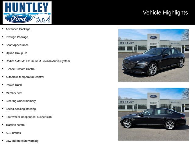 Used 2024 GENESIS G80 Base with VIN KMTGA4SC0RU219719 for sale in Huntley, IL