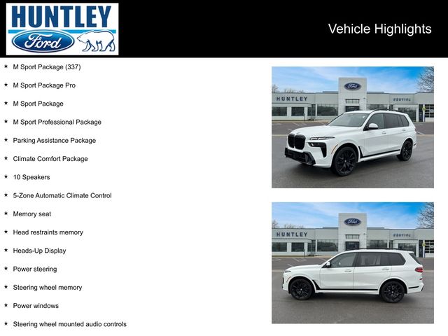 Used 2023 BMW X7 40i with VIN 5UX23EM02P9P75511 for sale in Huntley, IL