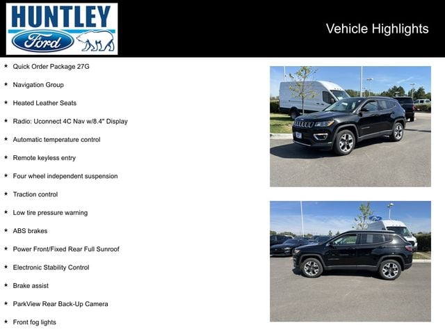 Used 2018 Jeep Compass Limited with VIN 3C4NJDCB5JT485733 for sale in Huntley, IL