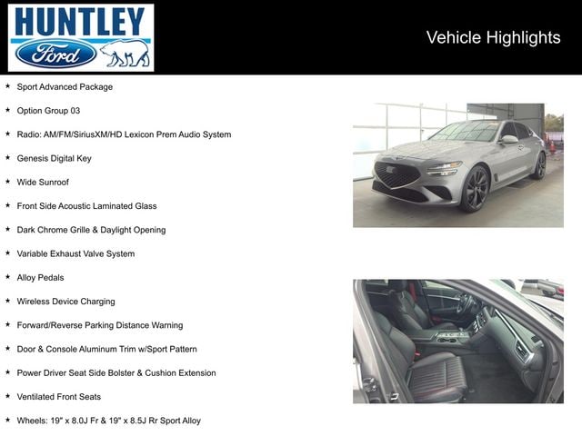 Used 2022 GENESIS G70 Standard with VIN KMTG54TE7NU085385 for sale in Huntley, IL