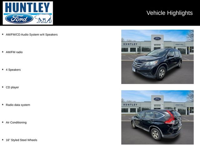 Used 2014 Honda CR-V LX with VIN 2HKRM4H31EH639709 for sale in Huntley, IL