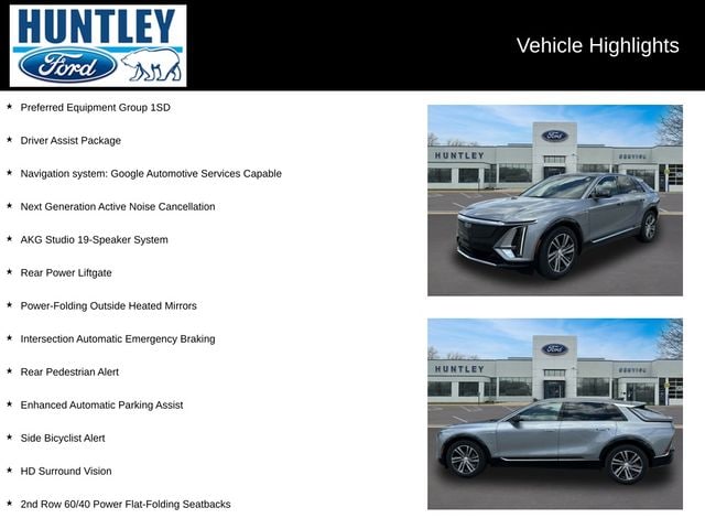 Used 2024 Cadillac LYRIQ Luxury 2 with VIN 1GYKPRRL9RZ122686 for sale in Huntley, IL