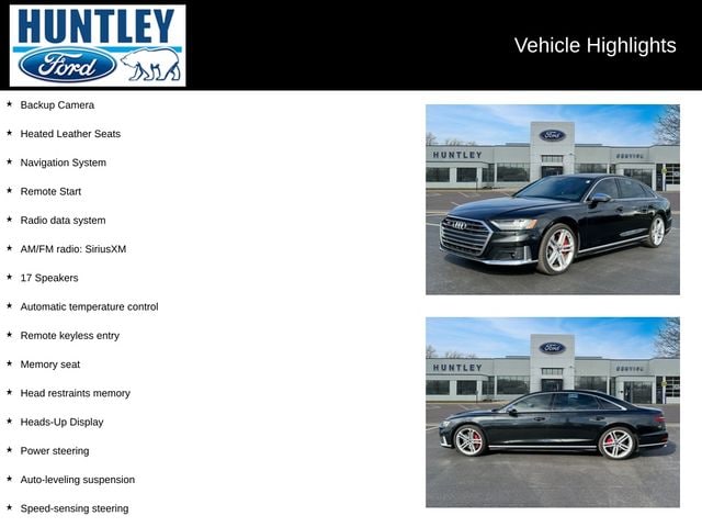 Used 2021 Audi S8 Base with VIN WAU8SAF81MN011028 for sale in Huntley, IL