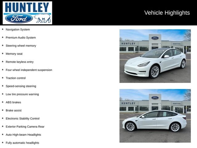 Used 2022 Tesla Model 3 Long Range with VIN 5YJ3E1EB6NF295595 for sale in Huntley, IL